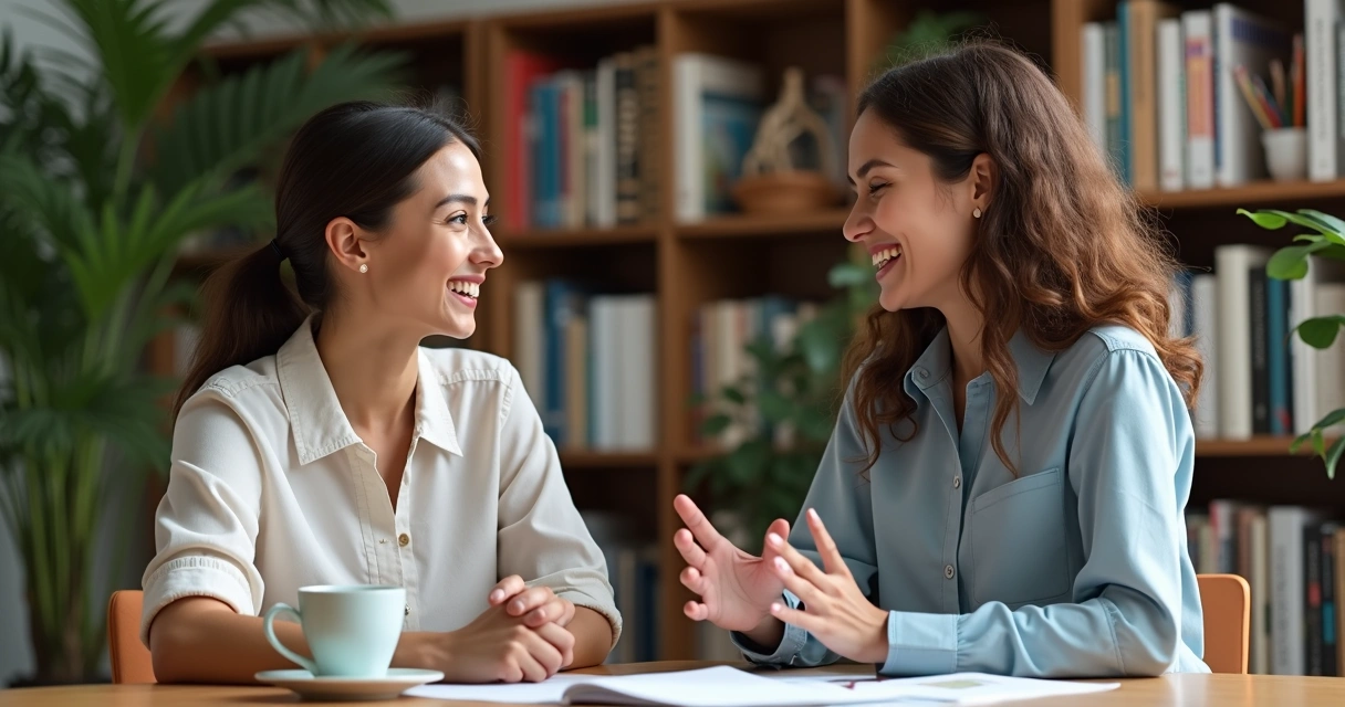 Empleado recibiendo retroalimentación en reunión informal 