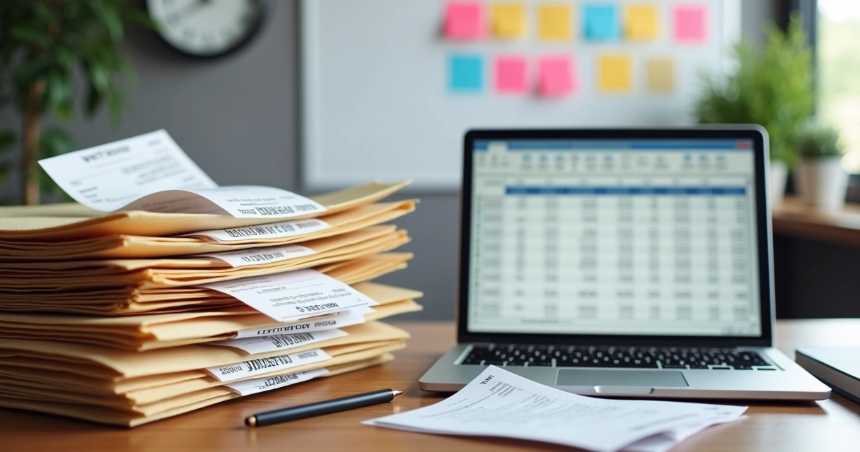 Contabilidade nos EUA: 7 erros que empreendedores cometem 1 Recibos fiscais organizados em pastas de escritório