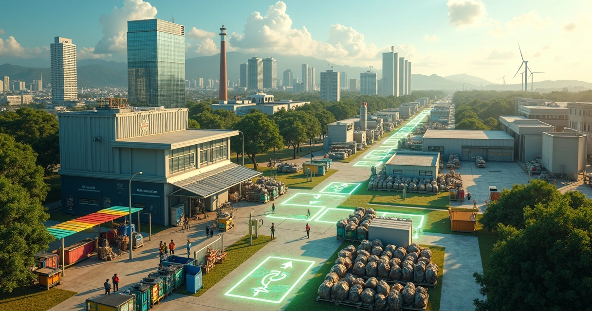 Cadeia de reciclagem conectando cidade, cooperativa e indústria 