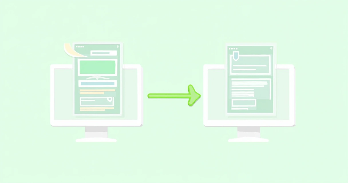 Montagem de telas mostrando conteúdo antigo sendo atualizado 