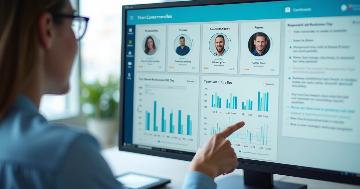 Tela de computador exibindo recomendações personalizadas para vendas 