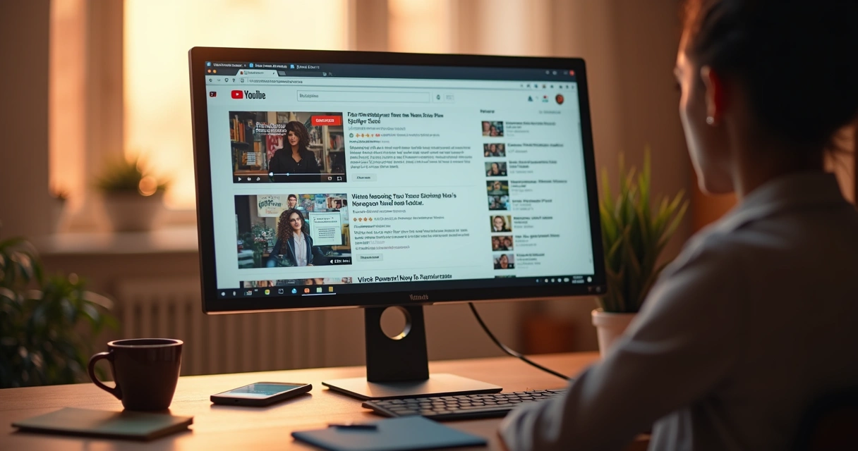 Tela do YouTube mostrando vídeos recomendados personalizados 