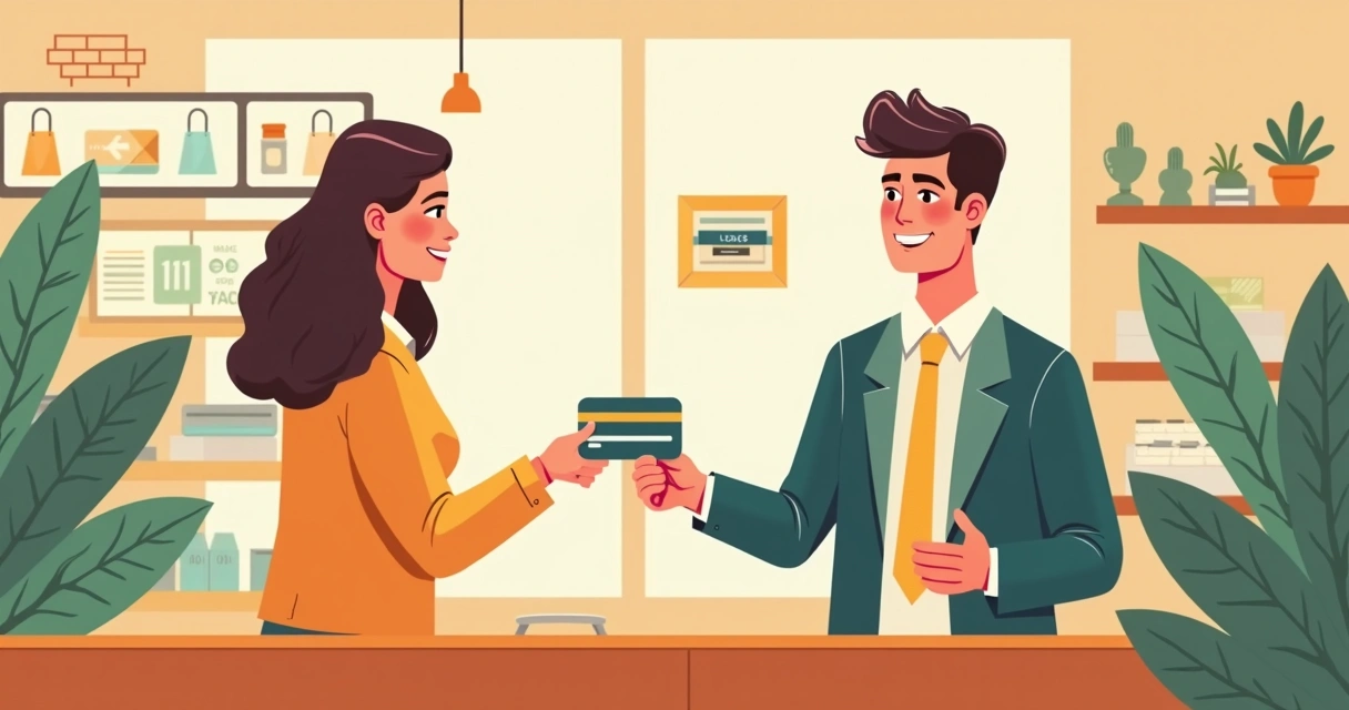 Empresário entregando recompensa para cliente 