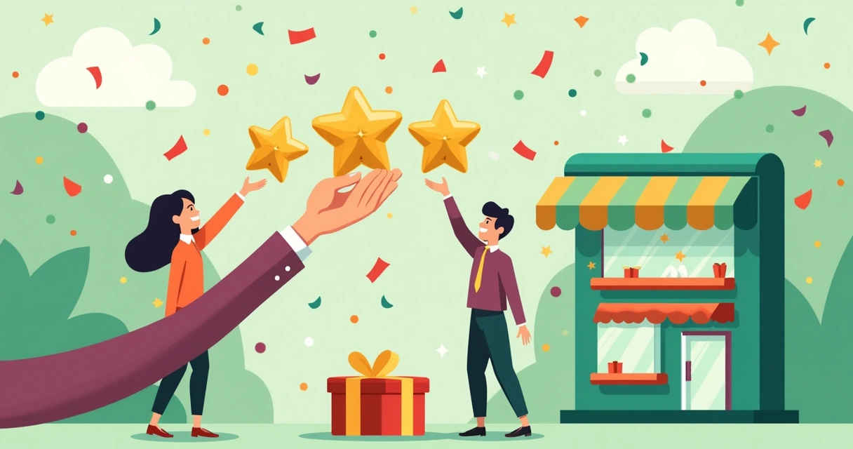 Visual de recompensas sendo entregues a usuários de e-commerce confiáveis 