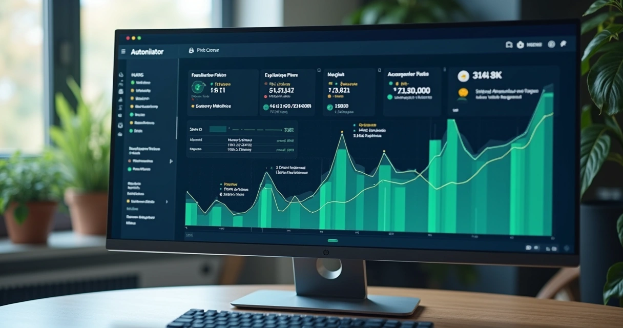 Tela de computador exibindo reconciliação bancária automática por IA 