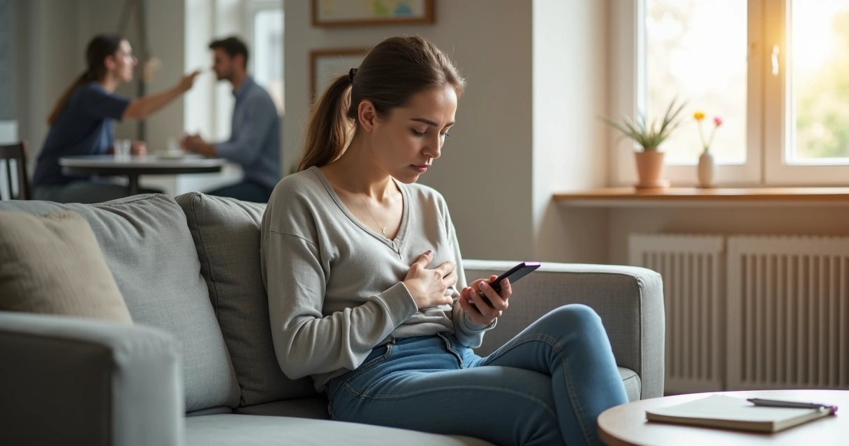 Pessoa refletindo sobre gatilhos internos antes de um conflito 