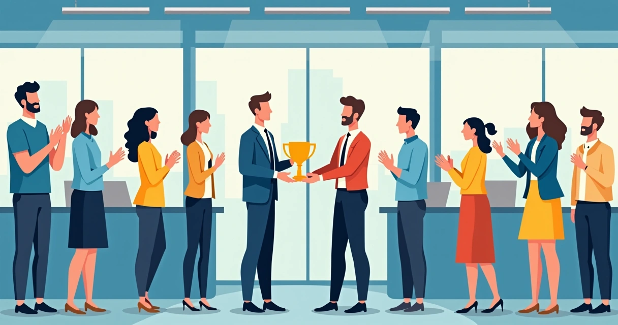 Líder fazendo reconhecimento público a colaboradores destacados