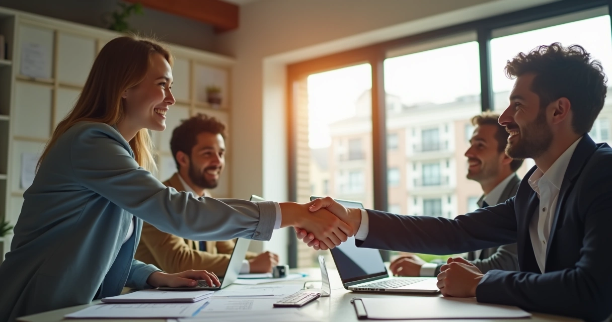 Líder agradecendo membro da equipe logo após realização de meta