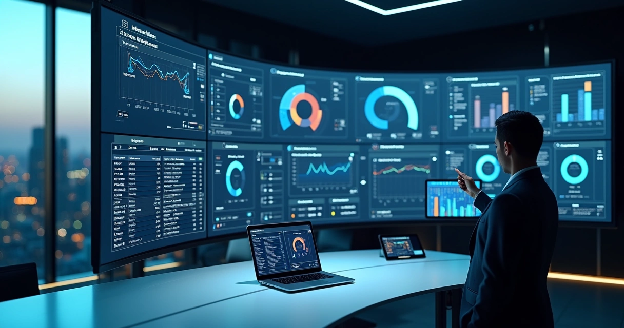 Sala de controle com painel mostrando automatização de pagamentos recorrentes com split 
