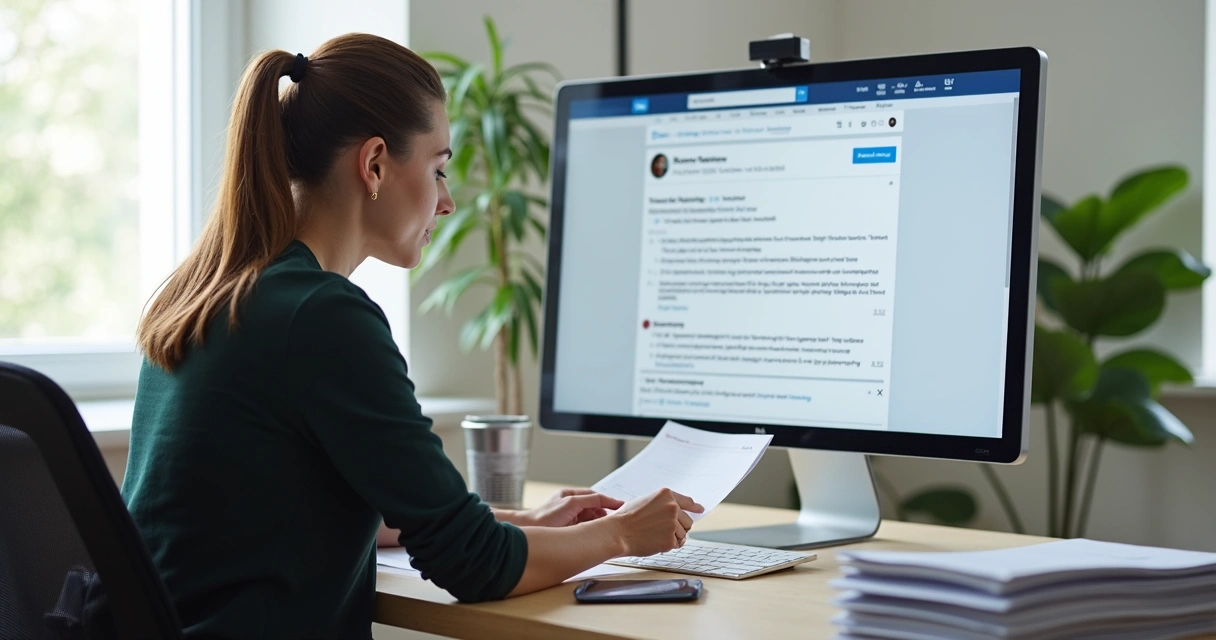 Recrutador lendo mensagem de candidato LinkedIn 