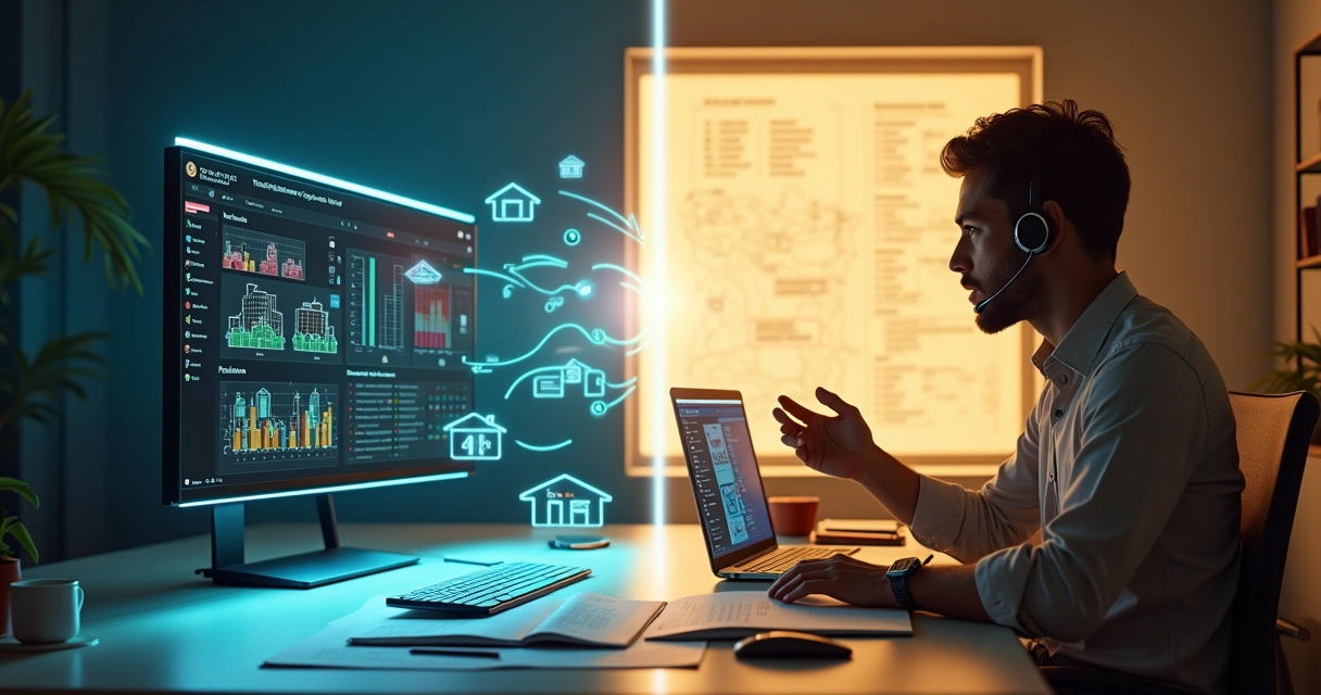 Comparação visual entre recuperação automática de leads e trabalho de SDR humano em imobiliária 