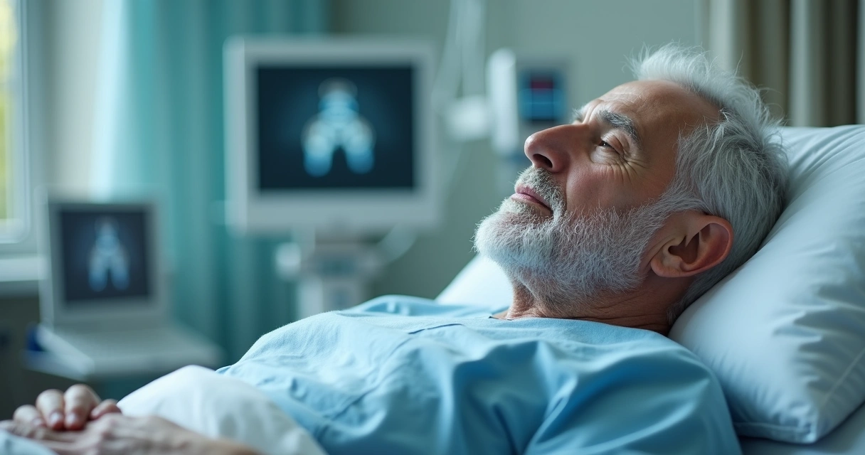 Paciente em recuperação após cirurgia robótica