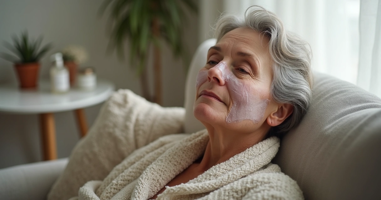 Paciente em recuperação em casa após peeling de fenol 