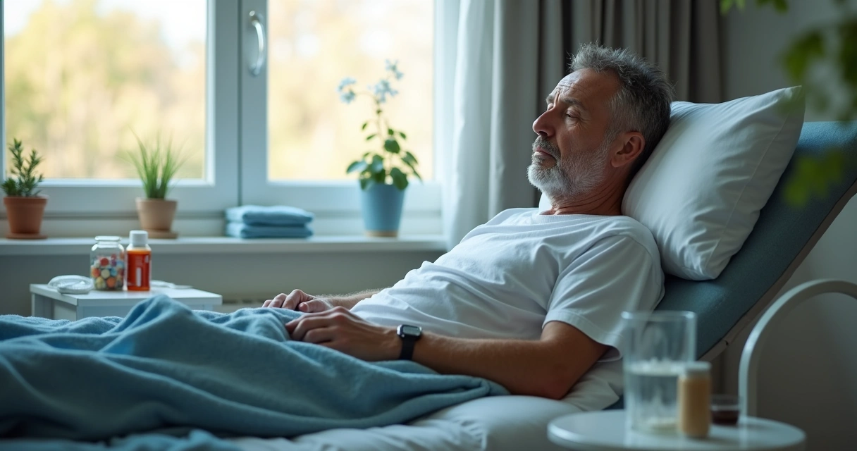 Paciente em recuperação após cirurgia urológica 