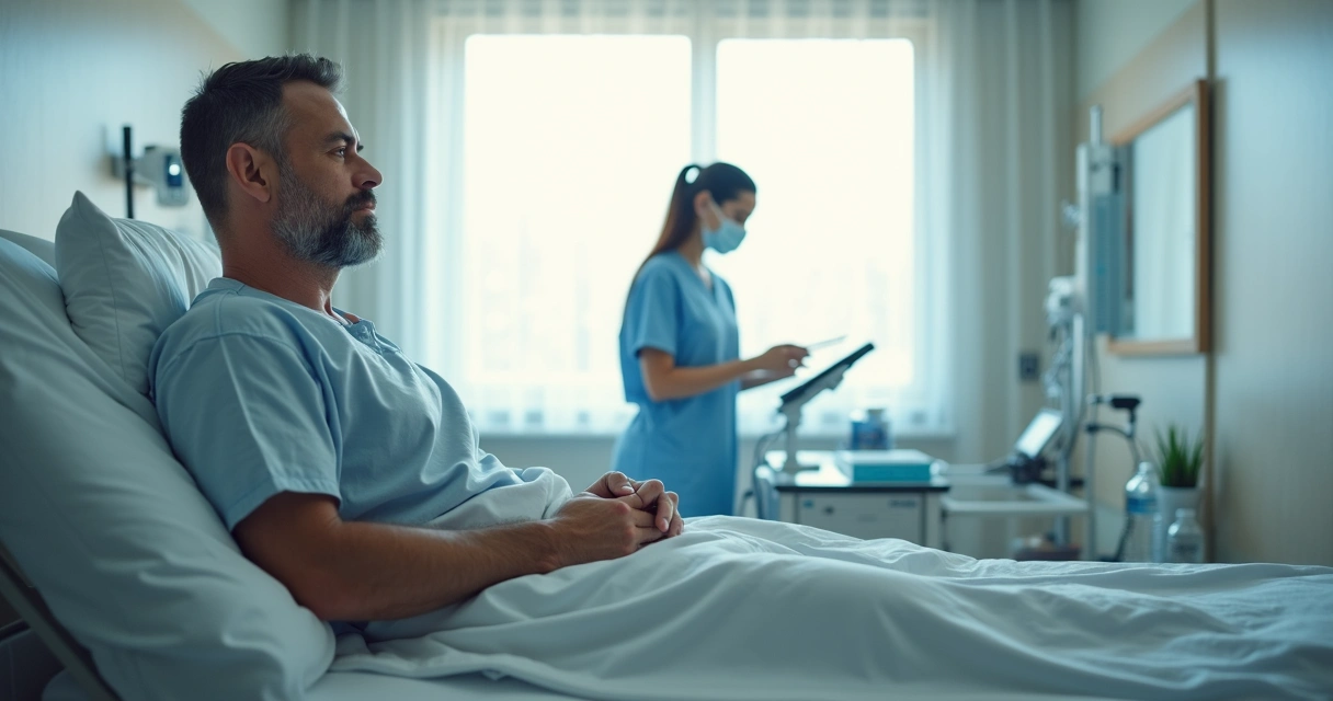 Paciente em recuperação após cirurgia de próstata 