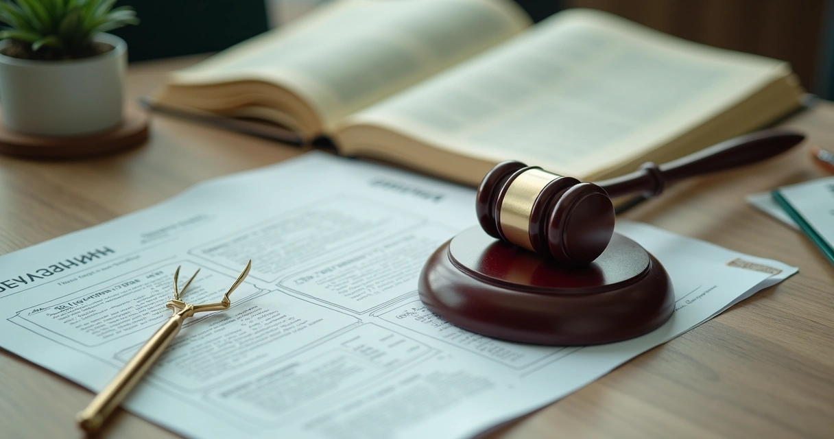 Mesa com recursos jurídicos e documentos de benefícios do INSS 