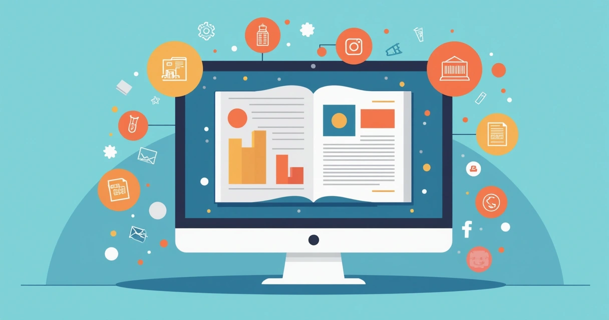 Desenho de funcionalidades do software de catálogo digital moderno 