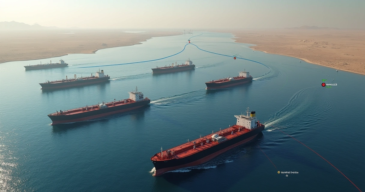 Oil tankers rerouting near the Red Sea, avoiding Bab el-Mandeb