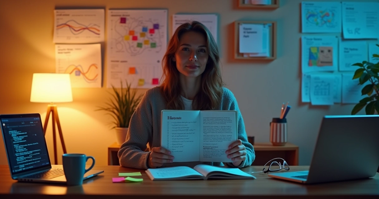 Redatora compara caderno manuscrito e página com códigos de inteligência artificial 