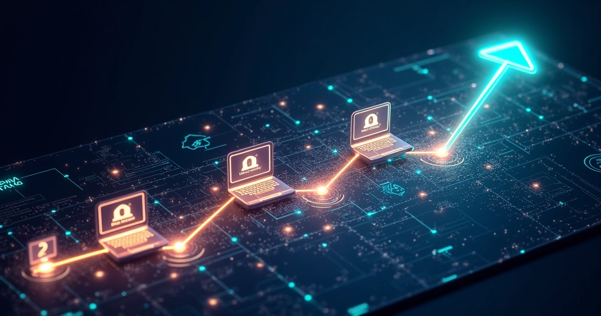 Rede de mentores conectados por circuitos digitais em forma de lucro crescente 