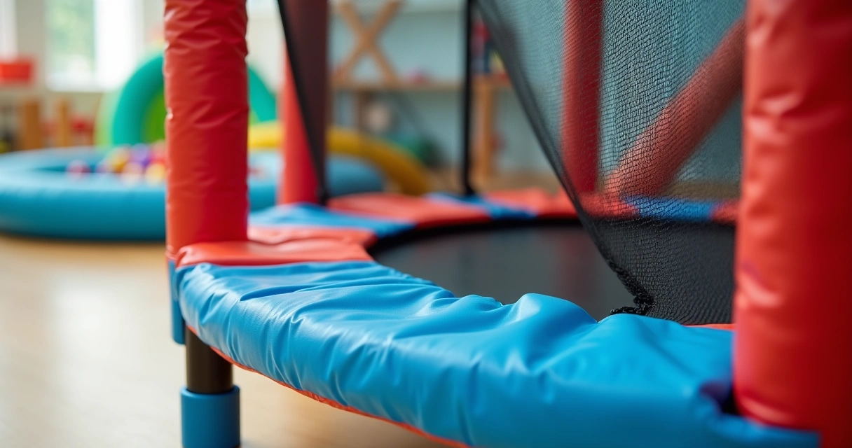 Rede de proteção em cama elástica infantil