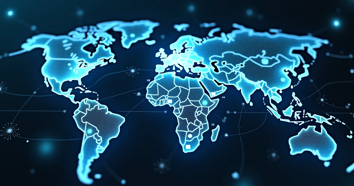 Mapa digital com pontos de presença e entrega de conteúdo