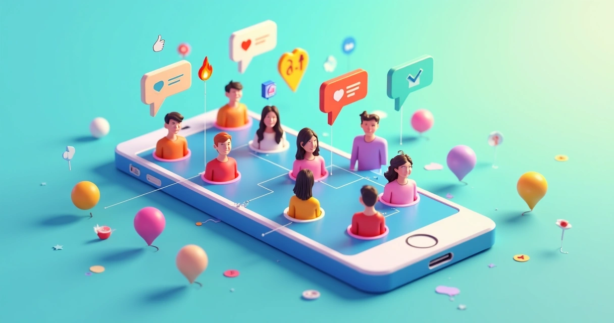 Comunidade digital engajada em aplicativo 