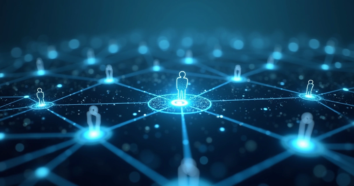 Rede de conexões empresariais interligando setores diferentes 