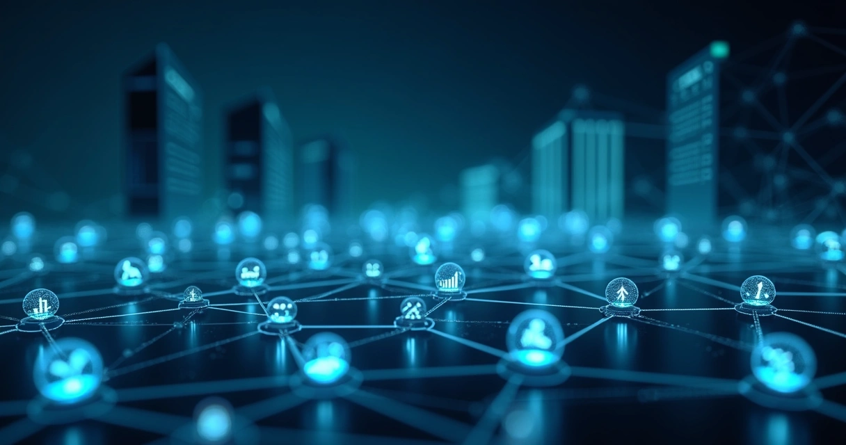 Rede visual de conexões entre empresas e crescimento