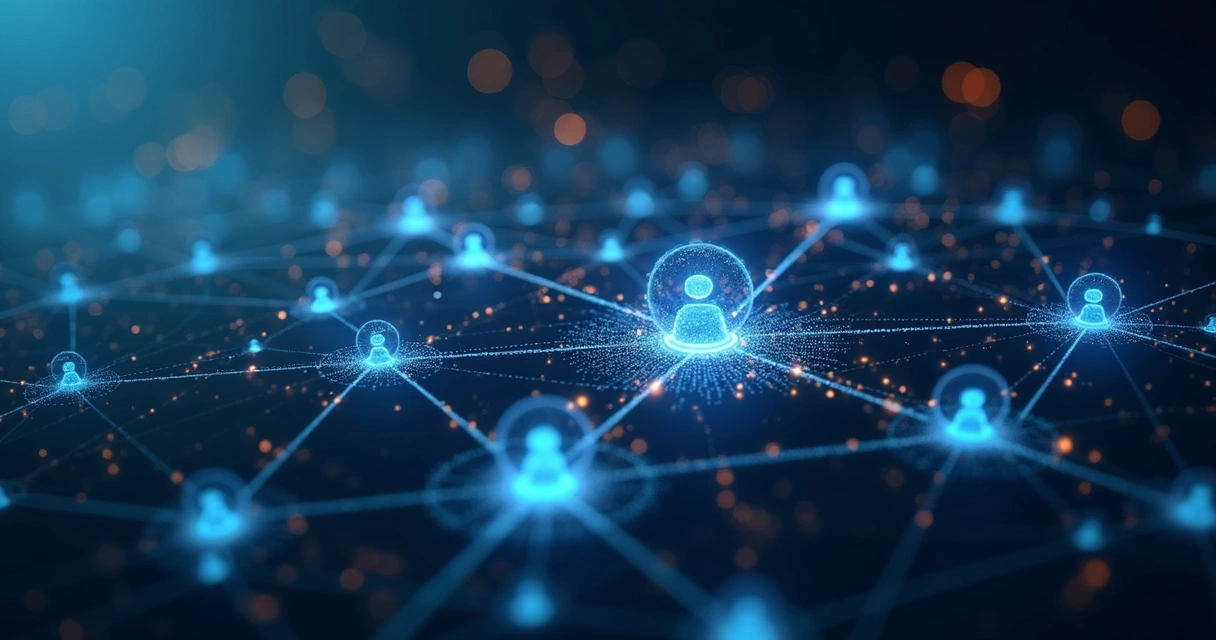 Representação visual de uma rede complexa de backlinks conectando diversos sites e aumentando autoridade online 