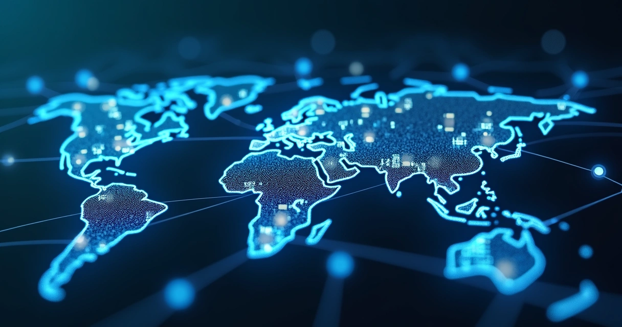 Sistema financeiro ilustrado com conexões digitais 