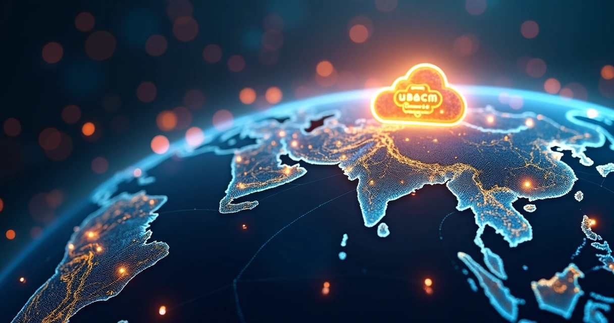 Rede digital de edge computing conectando servidores e usuários