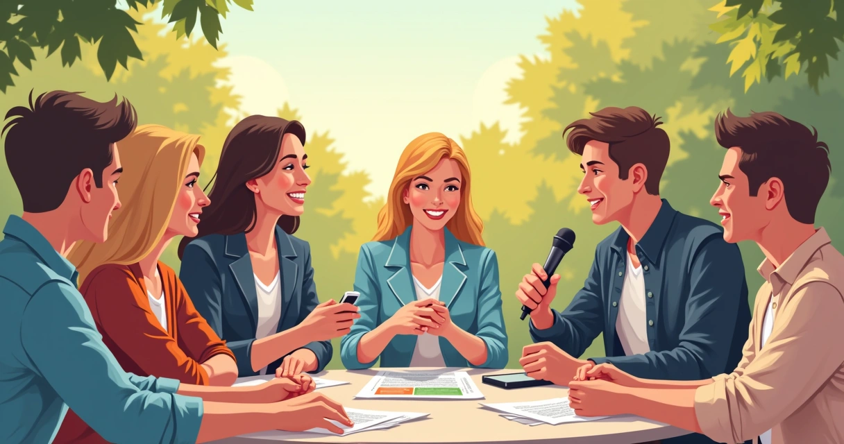 Evento local de influenciadores e candidatos em ambiente descontraído