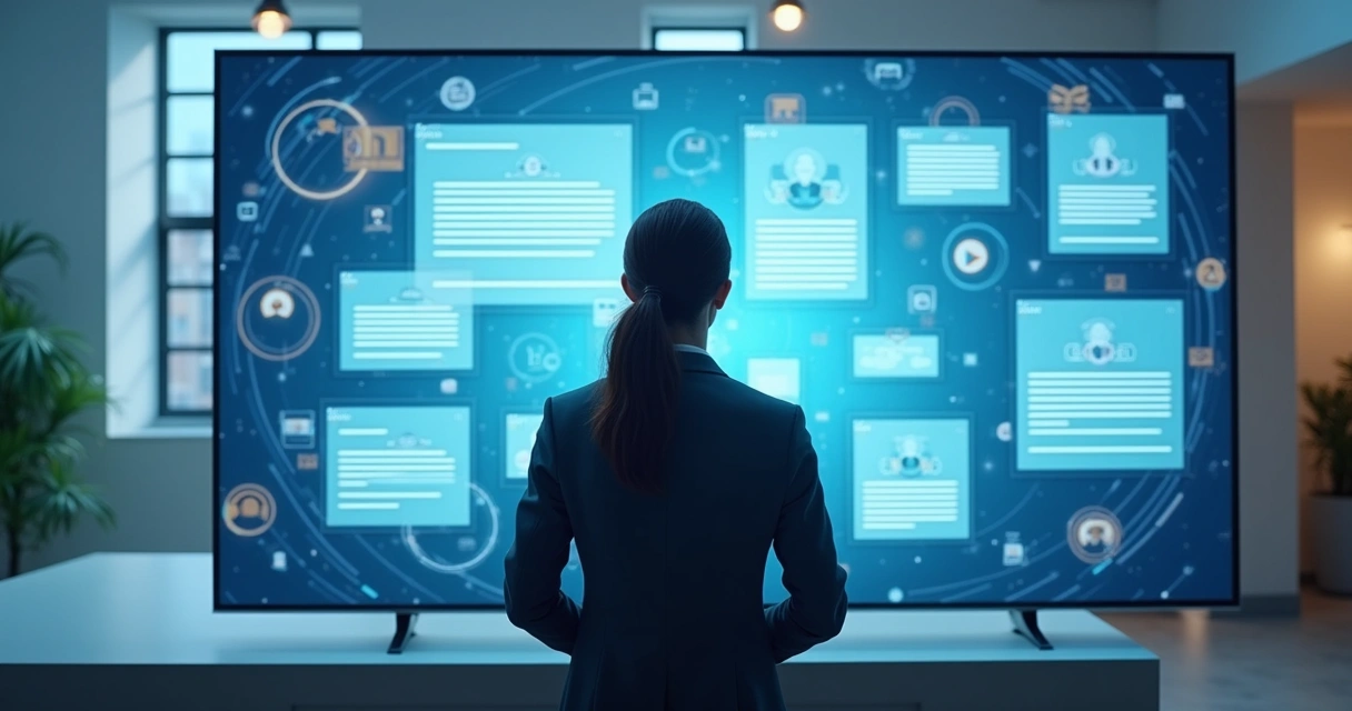 Pessoa diante de tela com várias opções, escolhendo com responsabilidade