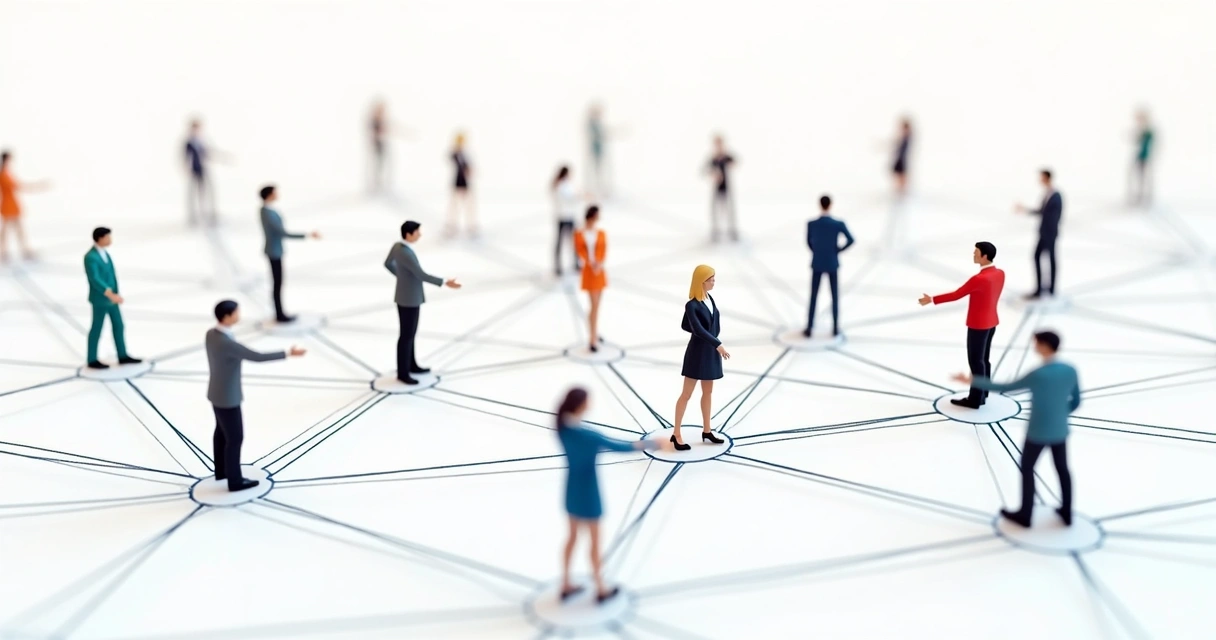 Rede ilustrando a interdependência entre membros de uma equipe 