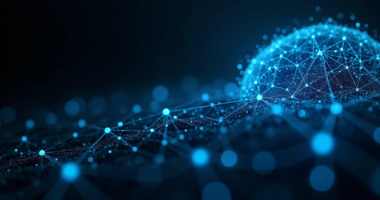 Rede neural simulando conexões cerebrais.