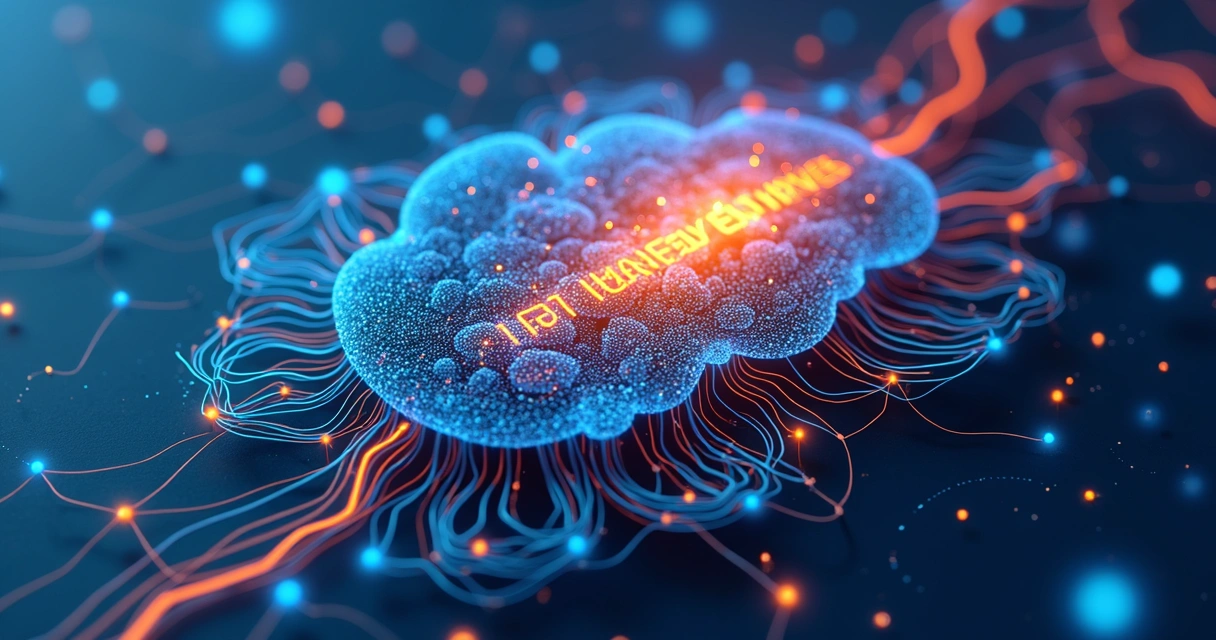 Representação visual de rede neural em funcionamento 