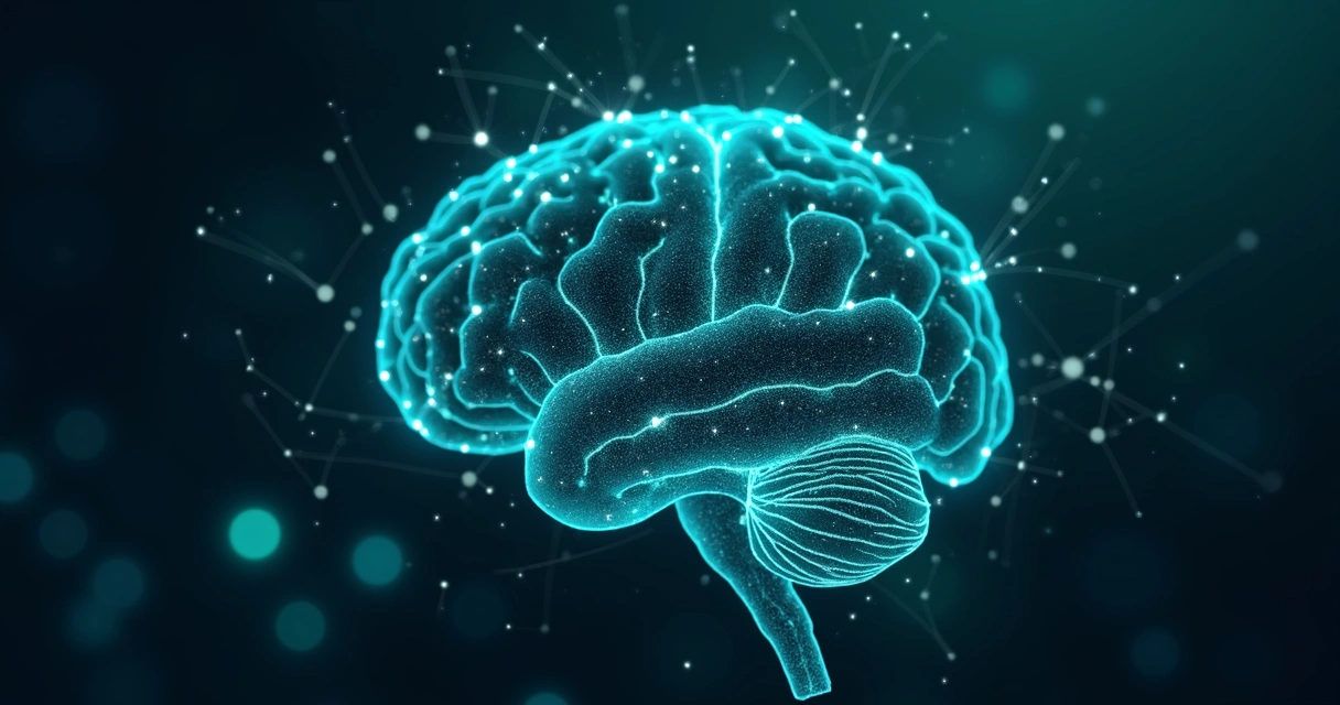 Ilustração abstrata de rede neural digital 