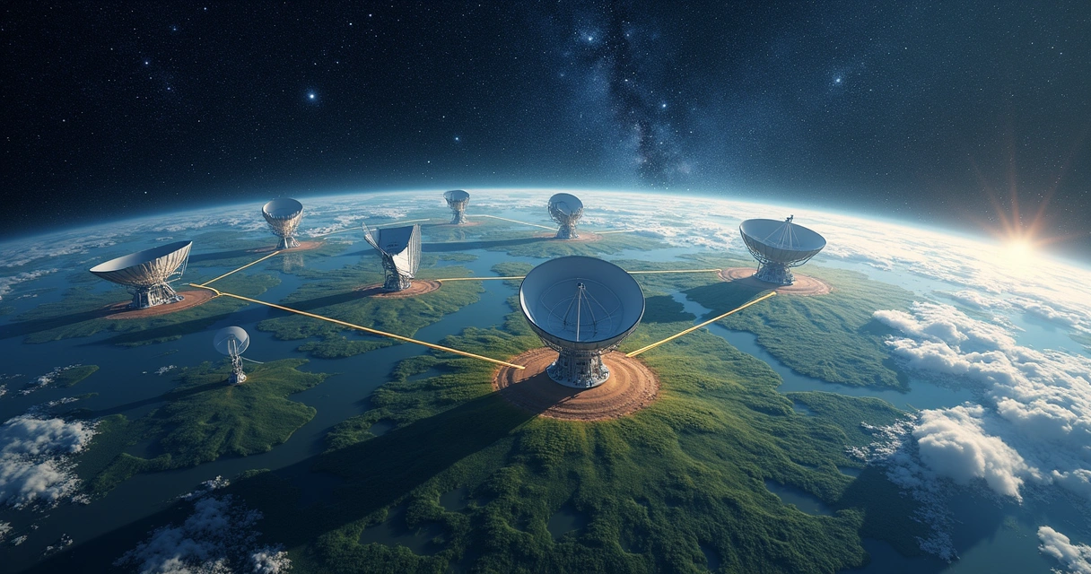 Rede global de radiotelescópios conectados ao redor do planeta