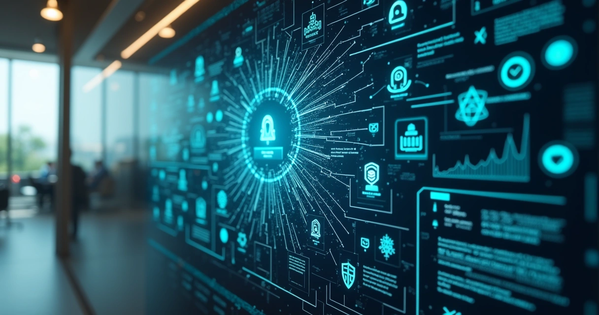 Representação visual dos dados e conexões no setor imobiliário com IA 