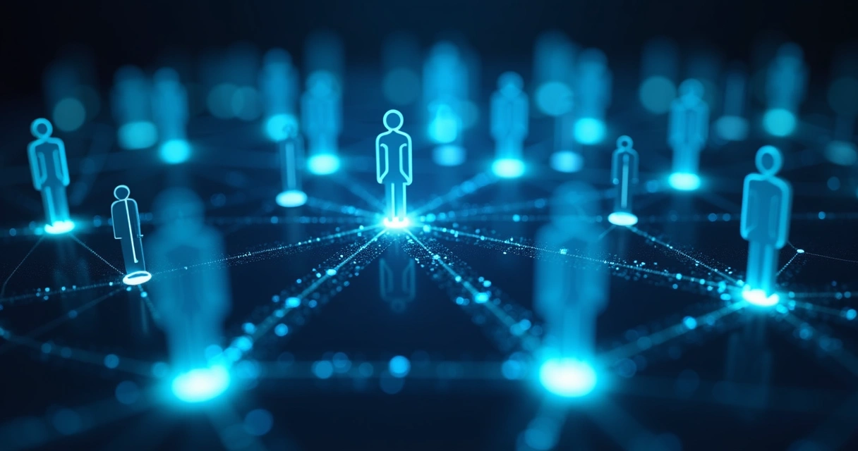 Conexões entre pessoas em rede interligada 