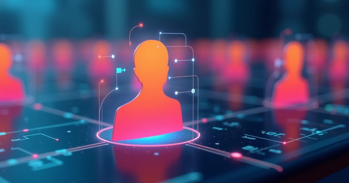 Perfil digital destacado em rede social com várias conexões 