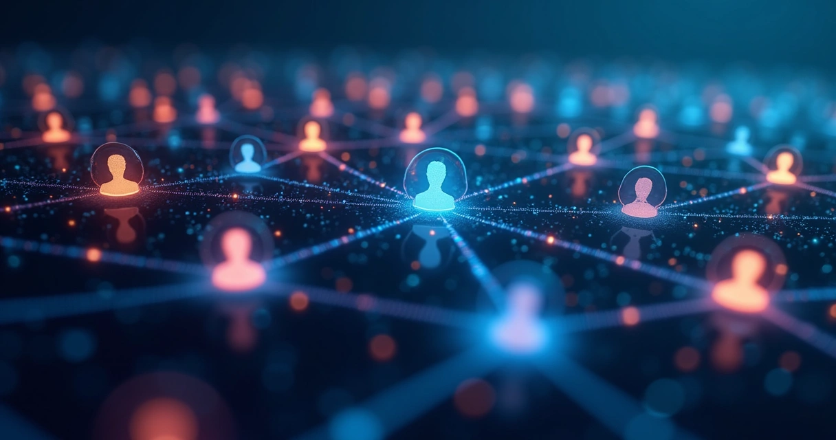 Conexões virtuais entre pessoas em uma rede social