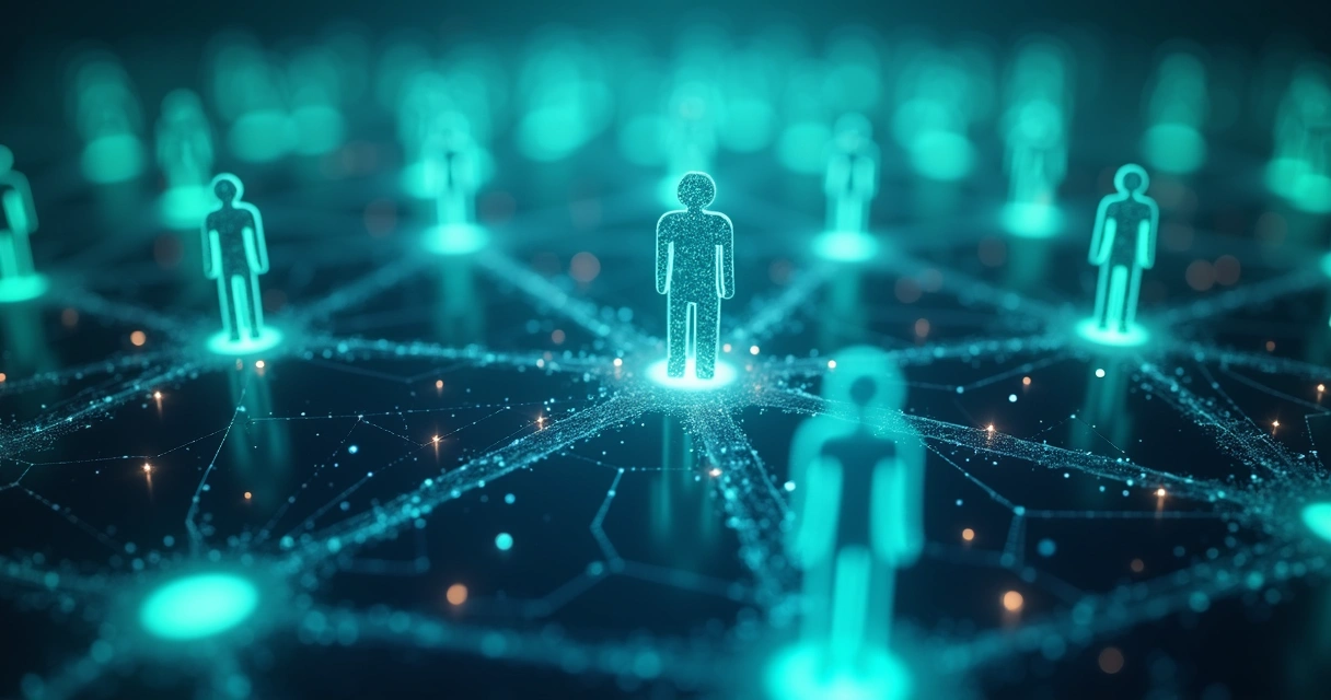 Rede de conexões representando relações humanas interligadas.