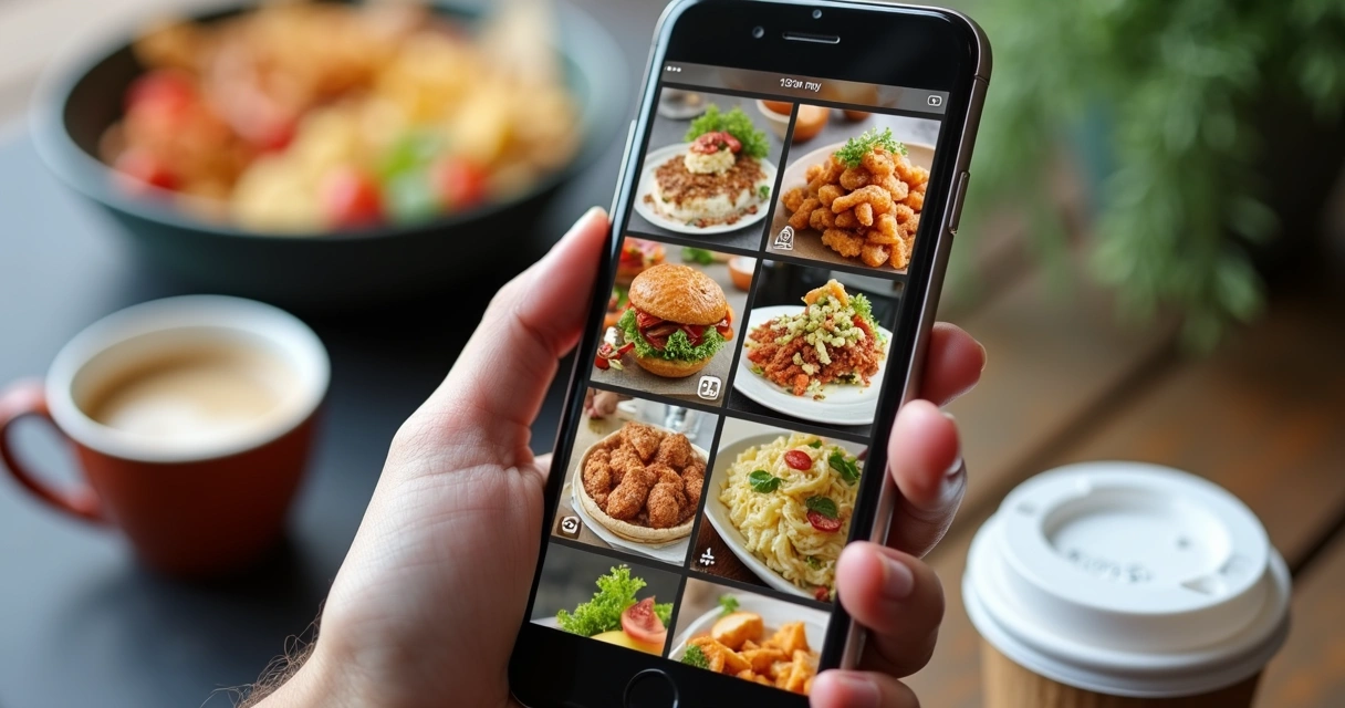 Fotos de pratos postadas em redes sociais de delivery