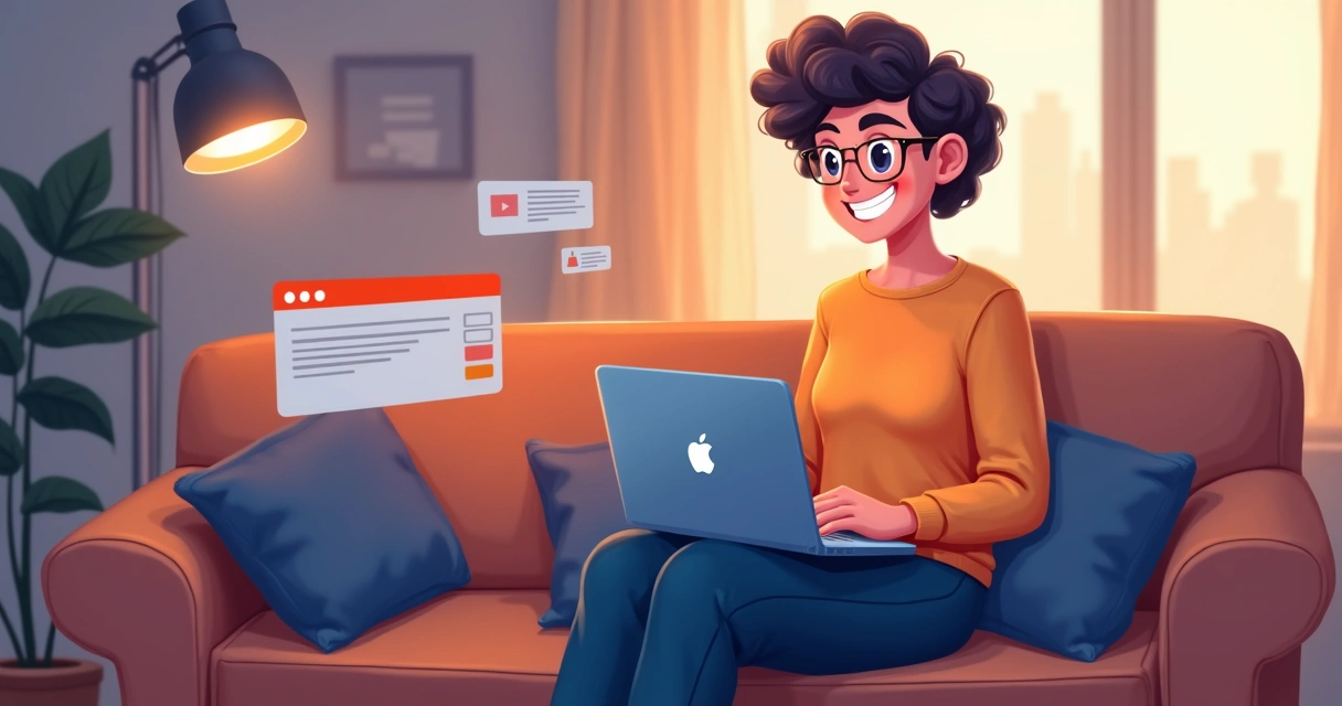 Pessoa voltando para a página inicial de um site em um notebook 