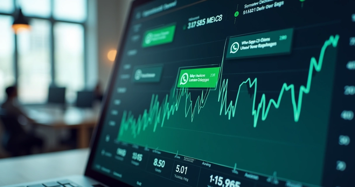 Dashboard com gráfico mostrando queda na inadimplência após disparo de mensagens pelo WhatsApp