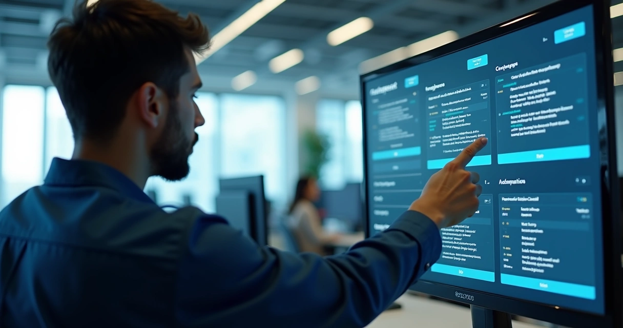 Profissional de TI resolvendo tarefas em painel centralizado evitando retrabalho 