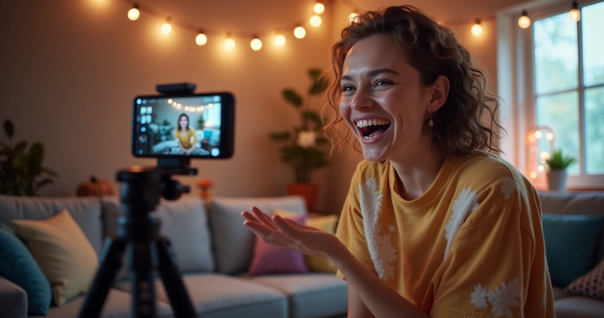 Pessoa gravando Reel curto e animado para Instagram 