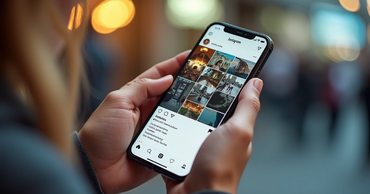 Painel de busca e reels do Instagram exibindo vídeos em alta 